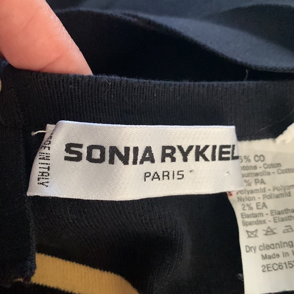 Sonia Rykiel Women's Criss Cross Halter Black Midi Dress Tie Waist Size Medium - Picture 3 of 8